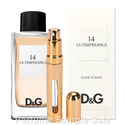 Dolce & Gabbana 14 La Temperance Eau de Toilette 12ml Sample in Big Travel Atomiser Spray